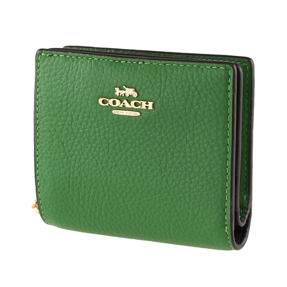 COACH コーチ 折り財布 シグネチャー ダークグリーン 緑色 二つ折り