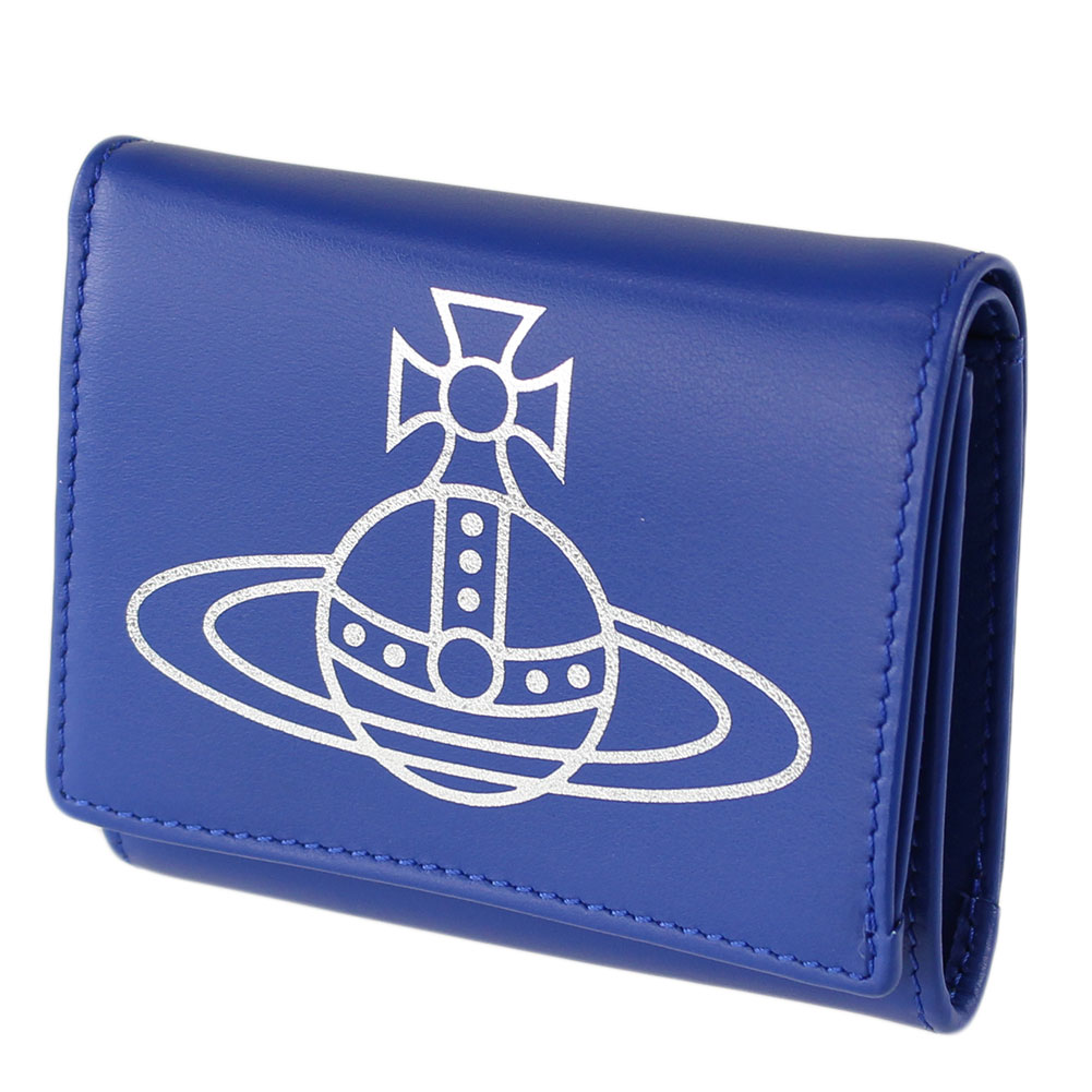 新品 楽天市場 ヴィヴィアン ウエストウッド 財布 二つ折り ミニ財布 Vivienne Westwood K401 ブルー系 財布 小物 レディース メンズ兼用 ミッピーナ 全日本送料無料 Precisionnm Com