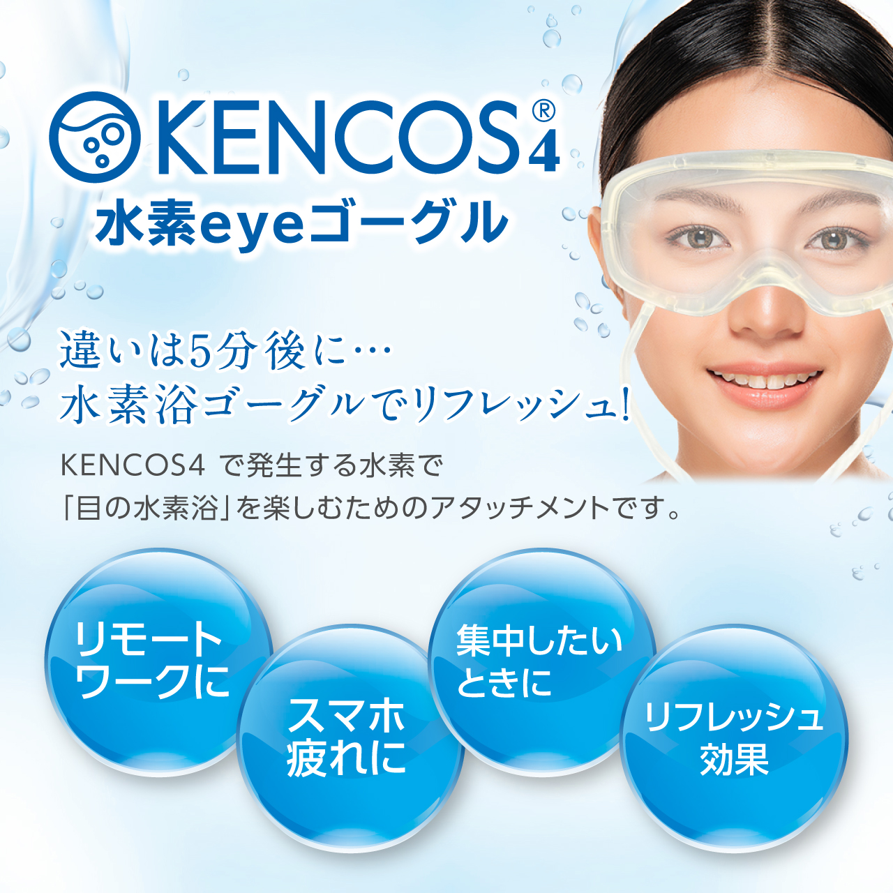 KENCOS4 ケンコス 5点セット 水素eyeゴーグルセット 吸引器 対策