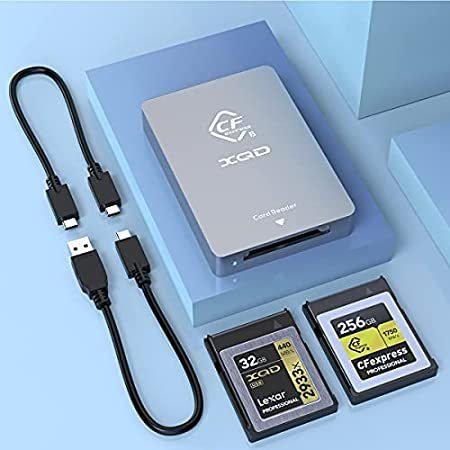 XQD/CFexpressタイプBカードリーダー 10Gpbs USB 3.2 Gen 2 CFexpress/XQDメモリーカードリーダー Sony G/MシリーズLexar 2933x/1400x USB Mark XQDカード対応 Windows/Mac OS/Linux対応 (CR326)