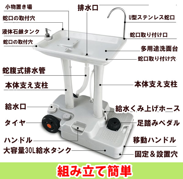 移動式簡易ポータブル洗面台 足踏み式 洗面台 排水パック2個付き 手洗い 収納便利 組み立て式 室内外 節水 アウトドア 消毒 移動式簡易ポータブル洗面台 足踏み式 洗面台 排水パック2個付き 手洗い 収納便利 組み立て式 室内外 節水 アウトドア 消毒 両手がふさがっていて