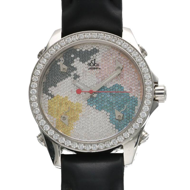 ジェイコブ Jacob Co ファイブタイムゾーン ワールドマップ Jc 47d 金剛ウォッチ 涅色 分明 小物 917012 中古 Bb82 Askwatch B Mercatelformacion Es