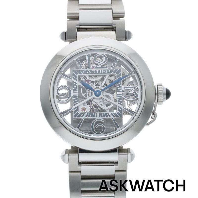 カルティエ Cartier　 WHPA0007 パシャ ドゥ カルティエSSスケルトン文字盤腕時計 スケルトン(シルバー×クリア 125.32g)【ASK002】【小物】【205052】【中古】bb357#askwatch*B
