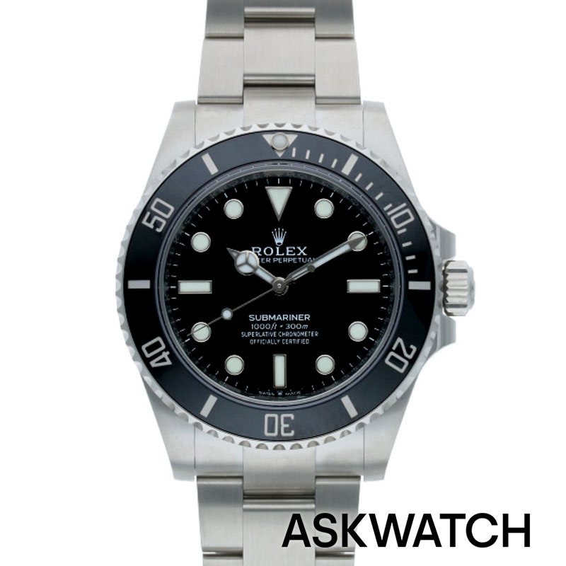 ロレックス ROLEX　 124060 サブマリーナSSランダム番ブラック文字盤腕時計(シルバー×ブラック)【ASK002】【小物】【504062】bb357#askwatch*S