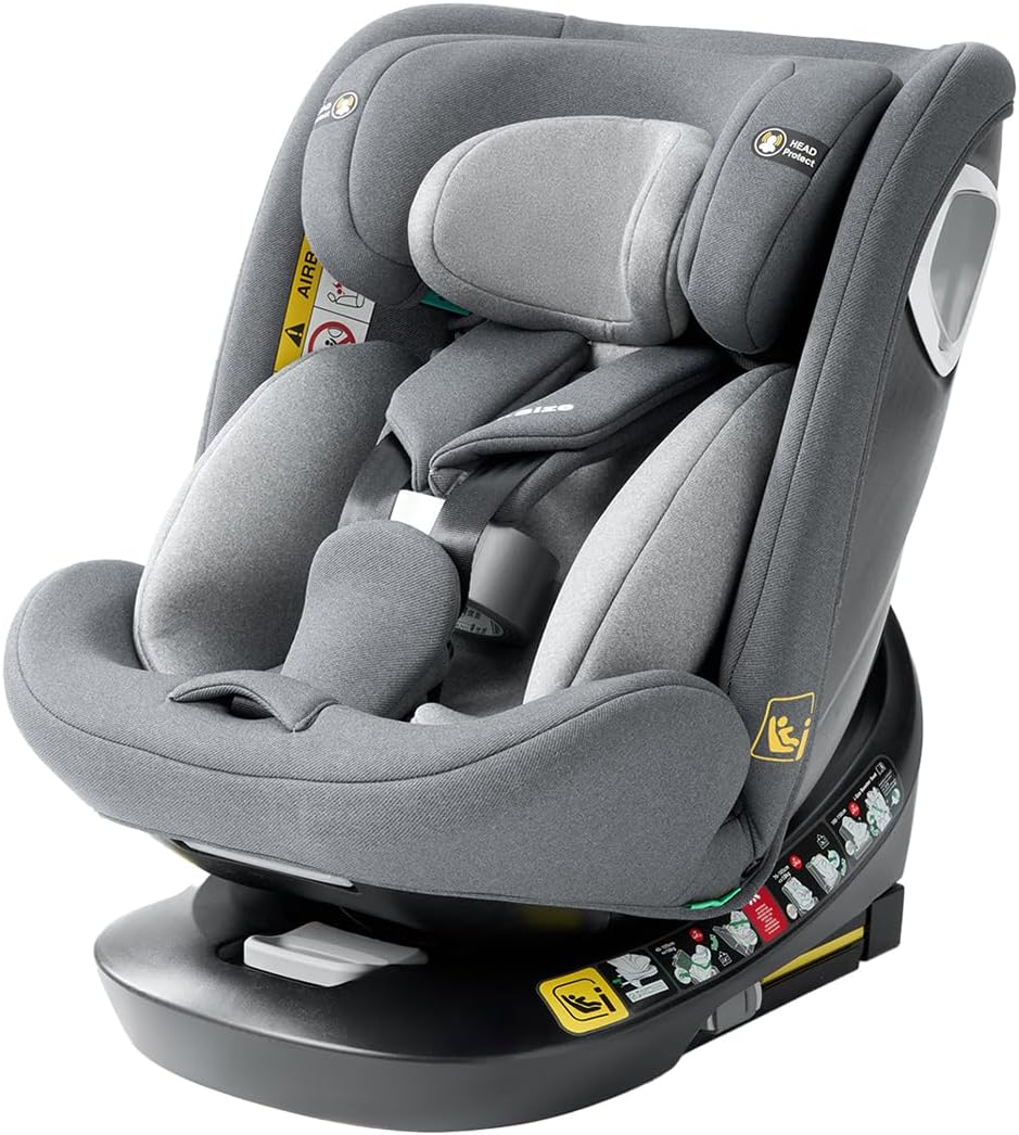 【18日エントリーでポイント４倍】BIMITI チャイルドシート ISOFIX固定 R129適合 i-size 新生児から12歳まで 成長に合わせて長く使える 360°回転式 乗り降りらくらく ジュニアシート リクライニング ヘッドレスト調節 取付簡単 洗えるカバー