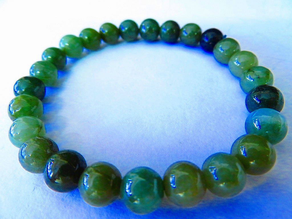 【Ann出品】天然ミャンマー産本翡翠ブレスレット 17cm 大粒☆ミャンマー産☆本翡翠☆ブレスレット1618 - 【Funky