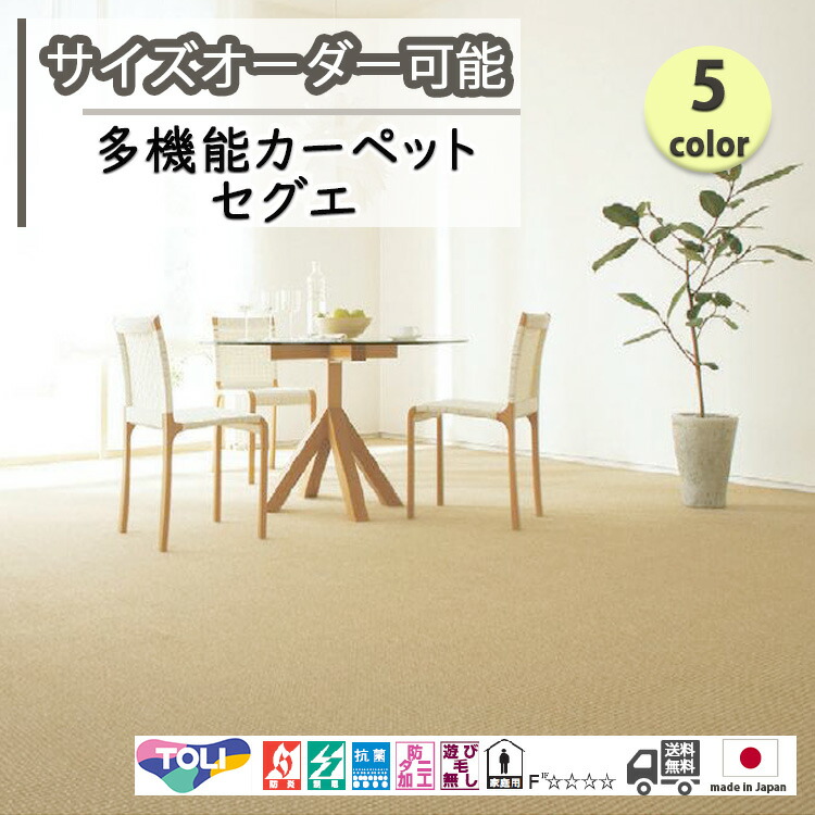 東リ　日本製 多機能カーペット セグエ　ラグ/抗菌/防炎/防ダニ/子供/ペット/絨毯/静電/カーペット(ホットカーペット/床暖房/春夏秋冬用/オールシーズン/じゅうたん/オシャレ/ラグ/遊び毛無し ★送料無料（北海道沖縄離島除く）