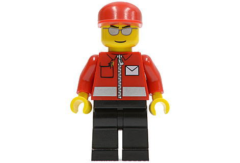 楽天市場 レゴ シティ郵便配達員 赤シャツ 赤帽子 銀サングラス ミニフィグ 3i3 メール便可 未来屋 楽天市場店
