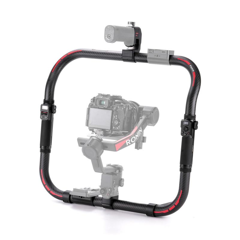 TILTA Advanced リンググリップ DJI RS 4/RS 4 Pro/RS 2/RS 3 Pro用、リモコンハンドルとチャンネルワイヤレスレンズコントロールハンドル付きデュアルハンドヘルドリンググリップ TGA-ARG