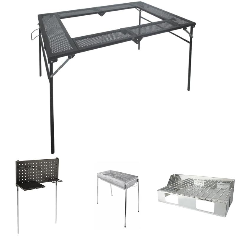 尾上製作所(OE) BBQテーブル T-4683 大型BBQコンロにも対応 コンロ回りに食器などを置くことが出来る 折りたためてコンパクトに収納可能 脚は本体に収納可能 2種類のストッパー付き 立って/ 16,123円