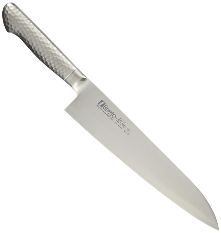 片岡製造所 牛刀まかない方 しろがね色 240粍 日本製 Brieto-M11pro D.P.S CLAD モリブデン・バナジウム鋼 割込 M1104-D.P.S