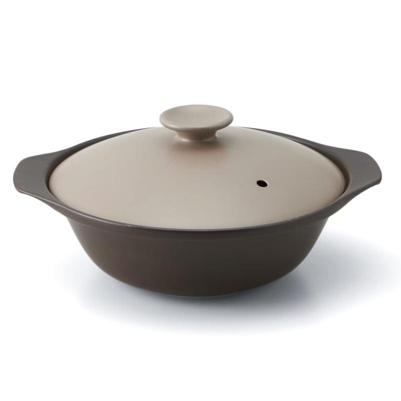 TAM サーマテック 超軽量直火土鍋 9号 32x27x高さ15.5cm 2,250ml モカ T-942406
