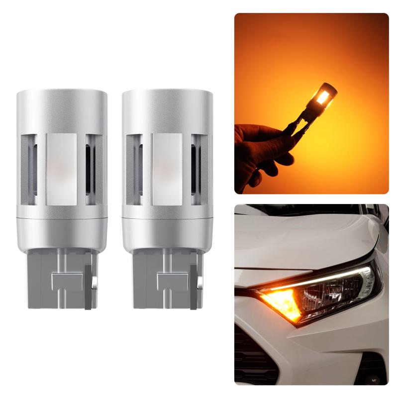 T20 ピンチ部違い LED ウインカー バルブ ステルス 抵抗内蔵 ハイフラ防止 シングル 車検対応 小型 ショートバルブ 冷却ファン付き ノイズ対策 S1860チップ4連 明るすぎない 1500ml 極性な