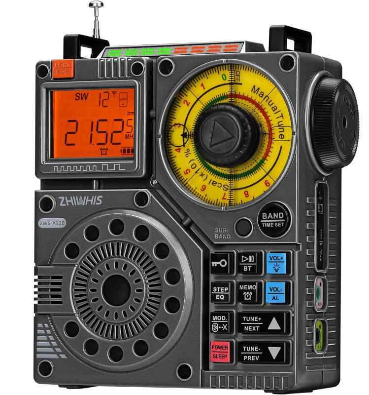Bluetoothスピーカー BCLラジオ 短波受信機 /FM/AM/SW/ワイドFM 懐中電灯 録音/Pコントロール/MicroSDカード対応/20時間連続再生/タイマー/USB-C充電式/技適取得済 防災アウトドア2024新登場ZWS-