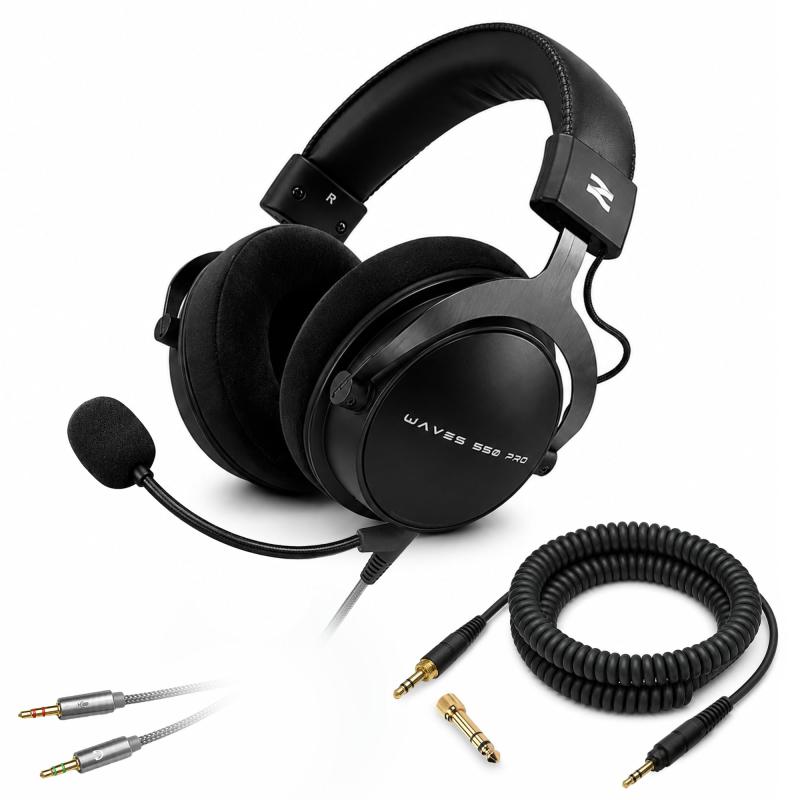 Talomen モニター ヘッドホン 有線 ヘッドホン マイク付き 50mm径ドライバー搭載 2本3m着脱ケーブル付属 3.5mm/6.35mmプラグ付き 立体音響 長時間使用しても疲れづらい レコーディング 楽器練習 ミ｜MIRAIYUKI