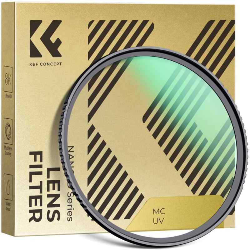 K&F Concept レンズ保護フィルター 高透過率 極薄 撥水防汚 キズ防止 紫外線吸収 24層ナノコーティング レンズプロテクター AGC日本製光学ガラス（-Dシリーズ）