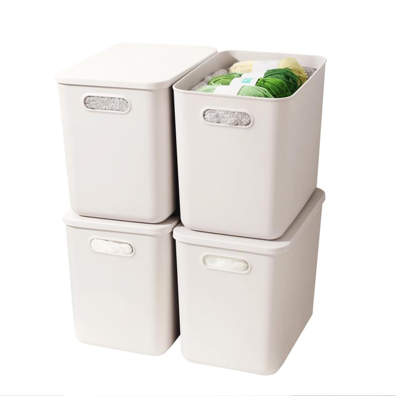 楽天市場】プラスチック 収納ボックス 蓋付き 約 幅30×奥行20.5×高さ25