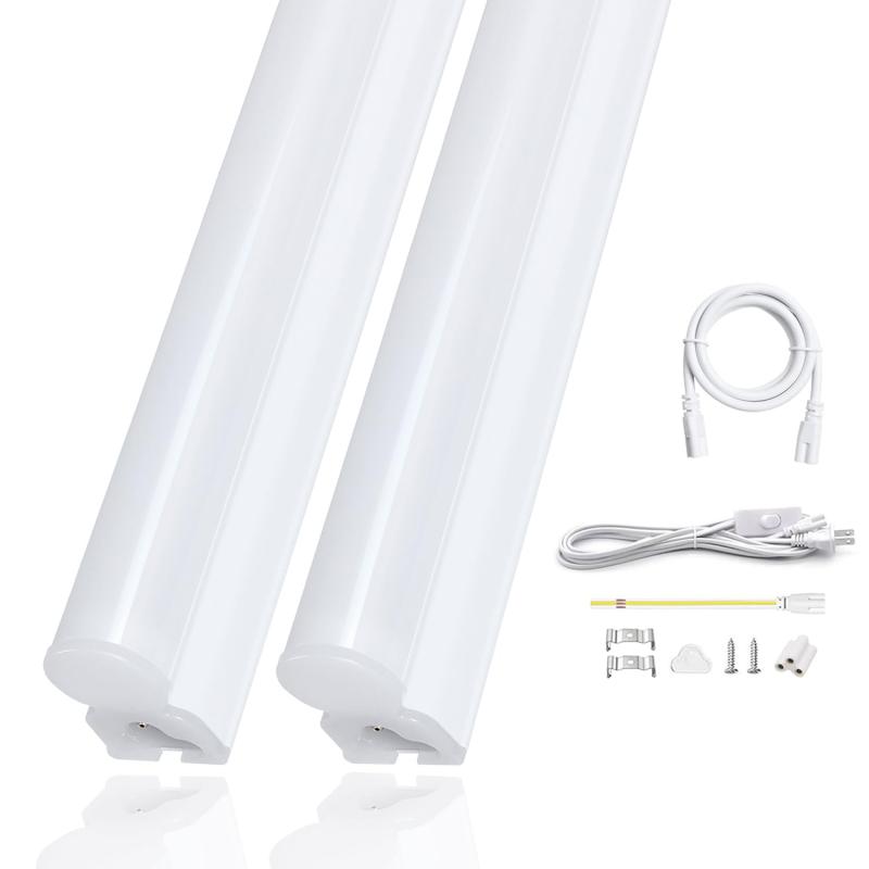 器具一体型 led蛍光灯 20Ｗ形 T5直管 57cm 9.省エネ 昼白色 1500LM超高輝度 照明器具 100V/200V対応 低発熱 スリム 蛍光管 高演色 間接照明 病院 学校 リビング キッチン 配線工事不要 9,321円
