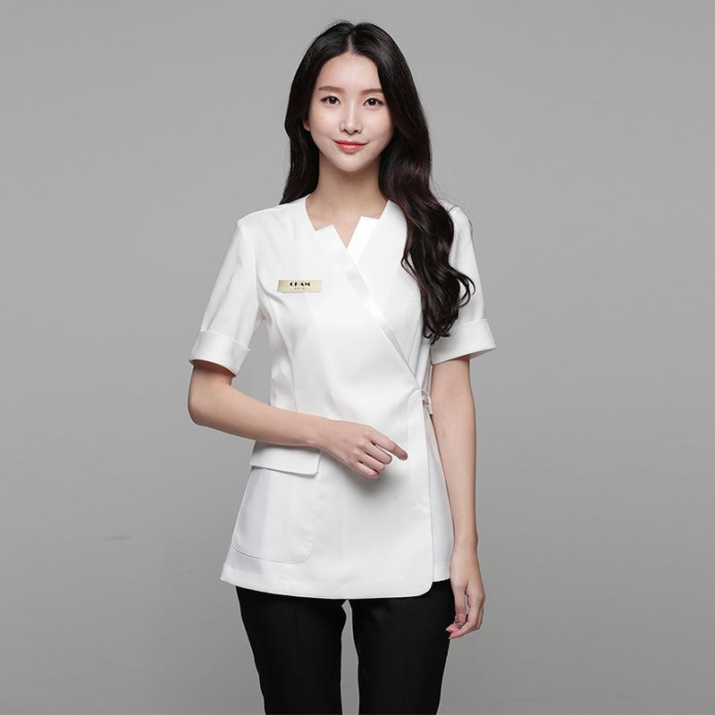 制服 レディース 美容師 エステ 赤ちょうちん 療法士 韓国風 かっこ良い 御前上等感 窈窕たる ポリエステル原料品 伸縮性 セットアップ ロングズボン下 パンツスーツ-スーツ・セットアップ