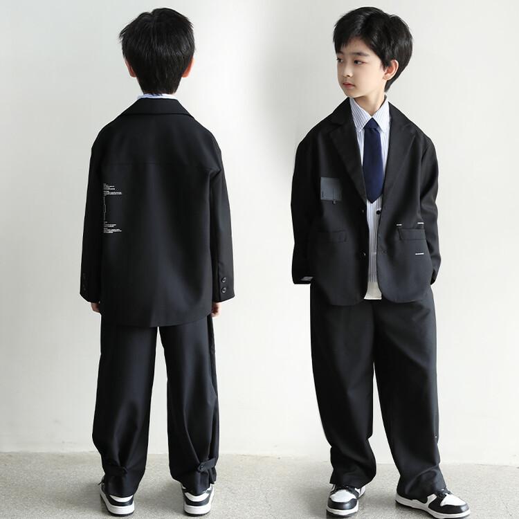 ちびっ子用背広 お坊っちゃん フォーマル 上衣 \u0026amp; ズボン下 長袖プルオーバー 3点書き割り 縞模様柄 心地よい ゆったり 120珊 130珊 140珊 150珊 160珊 170珊 180珊 歳月