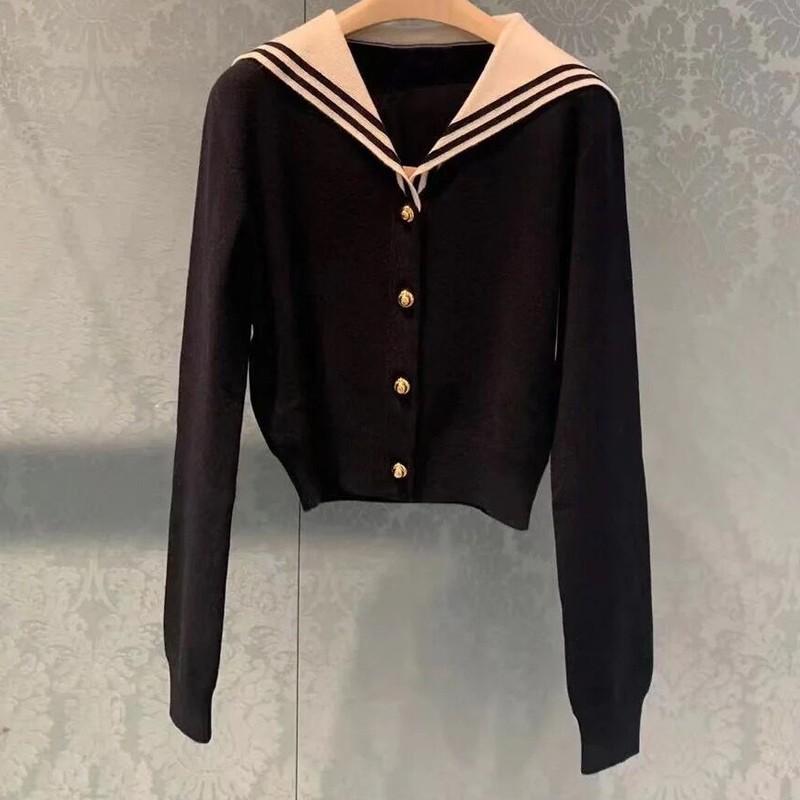 編み物 ジレー レディース 米国海軍襟 ガーリースタイル 遊撃手丈 羊毛混紡 トップス 羽織り 長袖 人付き合い冷感 伸縮性 事務室 普段使い走り 御部屋着 米国海軍系