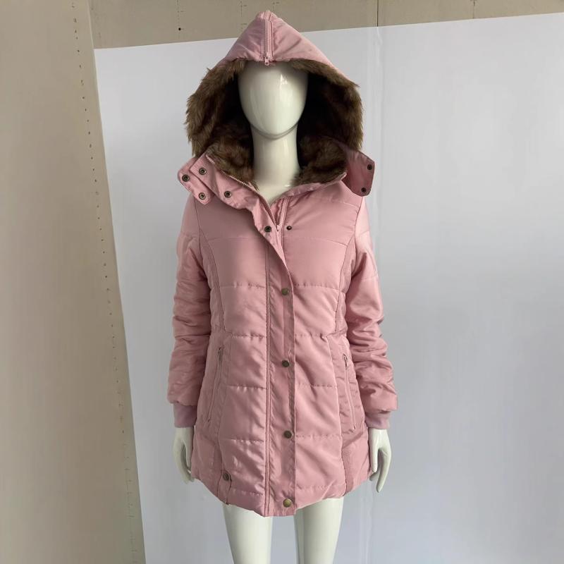 厚地の外套 レディース 冬 中綿入り口・入口 ボンネット付き添い人 あったか 防寒 成人女性服 アウター 上衣 ロング丈 長袖 ポリエステル 綿 無地 サクラ色 赤いこと 黒いこと 青み カーキ ベージュ S M L XL 2XL 3XL 4XL 5XL 普段使い走り 通い