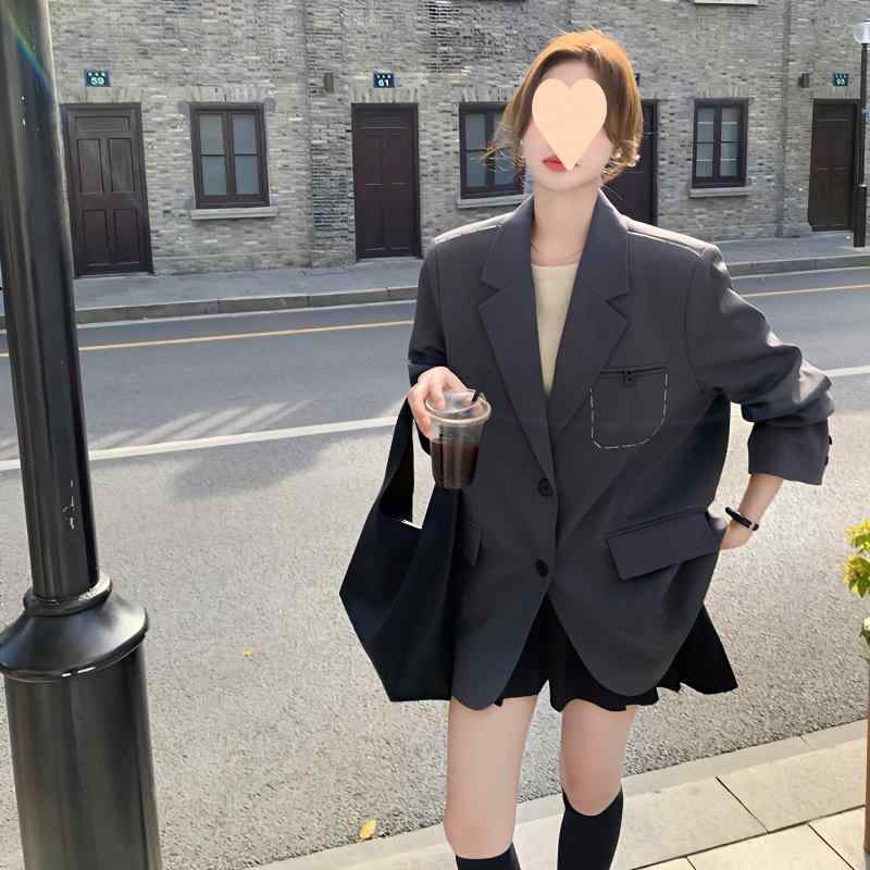 上衣 レディース 烏兎 テーラードジャケット 心地好い 背広 アウター 長袖 薄墨色 黒 通い 好いたらしいめ