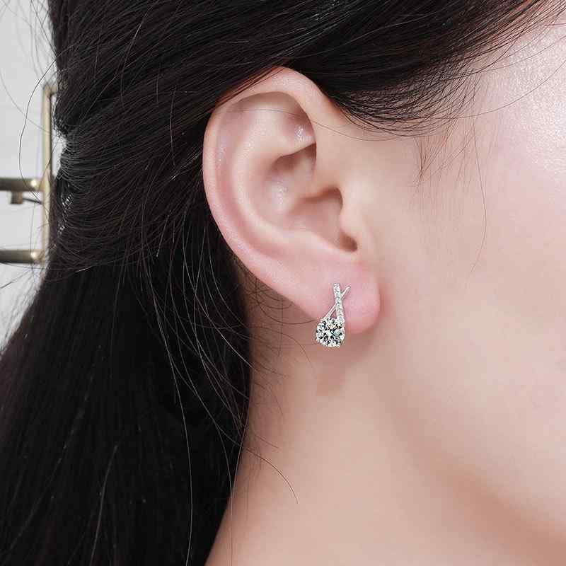 ピアス レディース しろがね色925 酸化ジルコニウム X型 差し交わす イヤリング 可愛らしい 韓国風 アレルギー反応相応う 心地好い 普段使い