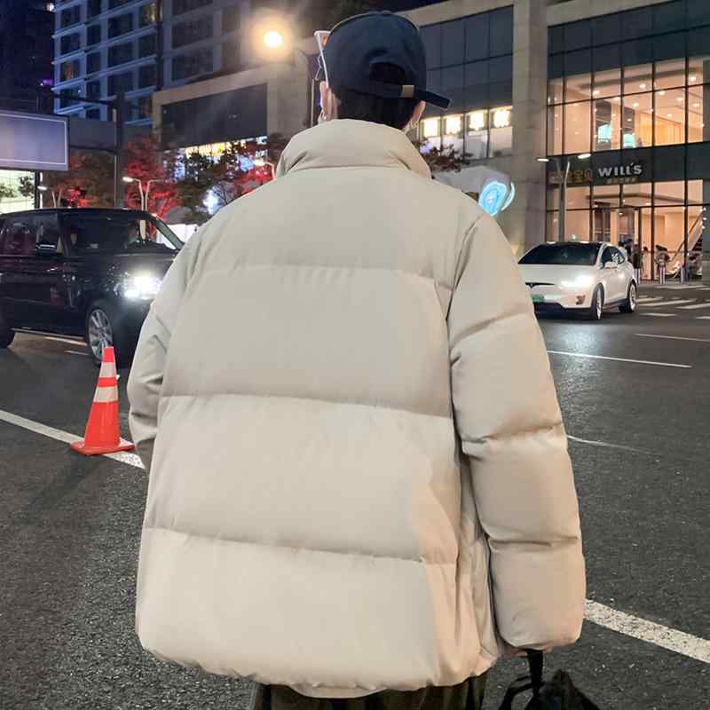 羽絨服 メンズ 成人男性用 冬 遊撃手丈 ともし火落ち込む 立ち襟 ?色 上衣 ゆったり 馬鹿でかい大きさ 再利用ポリエステル 防寒 カーキ 黒