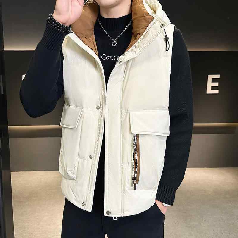 落ち込む限りない 成人男性用 ボンネット付き添い人 細工物御召しもの 保温 アウター 軽さ 撥水 運動競技 アウトドア 黒いこと 緑であること 秋冬