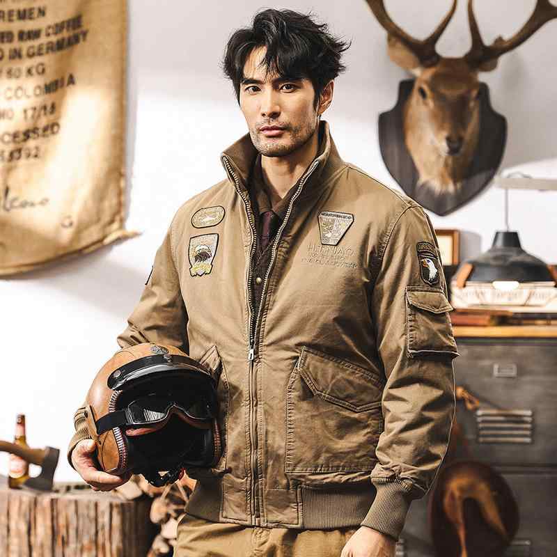 上衣 成人男性用 裏起毛 ミリタリー 上衣 秋冬 カーキ 黒いこと 立襟 細工物 アウター アウトドア