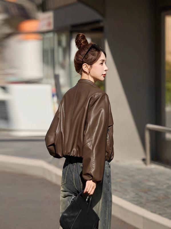 レディース なめし革 上衣 羊革 レトロ 韓国  ゆったり 翻 Collar ライダース 上衣 アウター 黒 赤銅色 青 黄味がかった M L 理知的 雅びやか