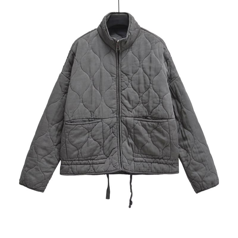 厚地の外套 レディース 街頭 風 ゆったり ポリエステル アウター 深薄墨色 黒 米白 XS S M L