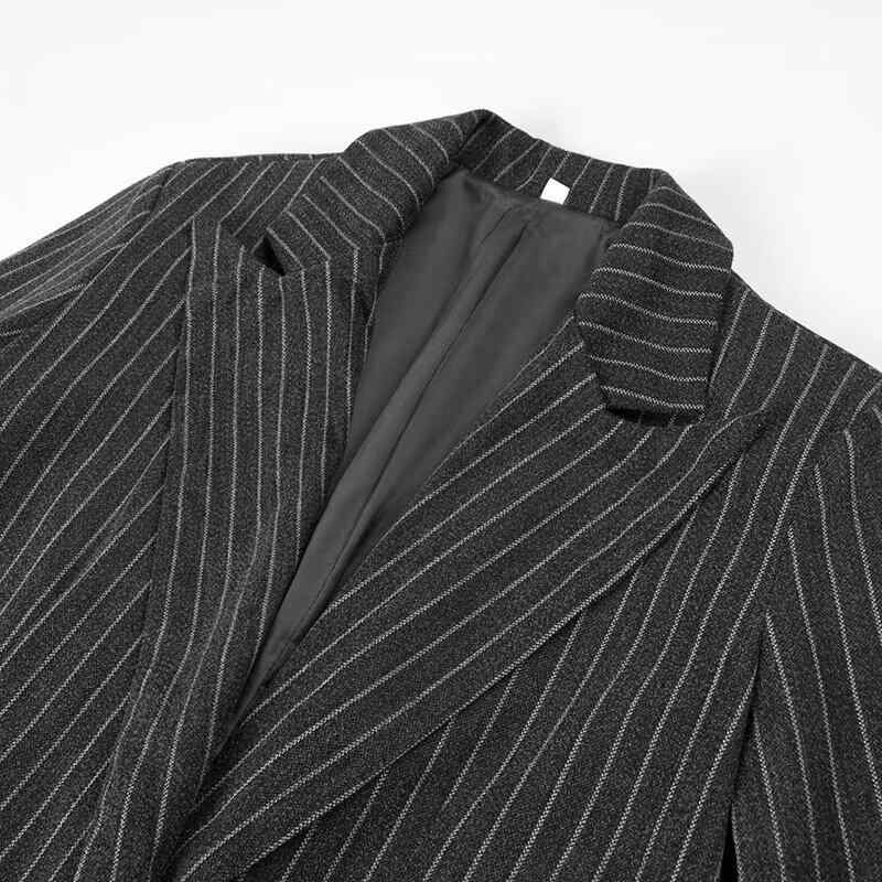 厚地の外套 レディース 秋冬 編み物 縞模様 ロング丈 薄墨色 伸縮性 生あたたかい ゆったり 普段使い