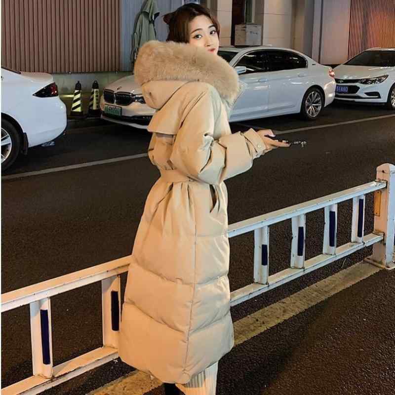 鳥毛 落ちこむ上衣 レディース ロング丈 膝下丈 朦々たる あったか 胴締め付き添い人 狐狸毛皮 本獣の皮襟 黒 黄味がかった 牛乳紅茶色 象牙色