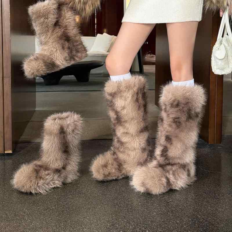 雪地ブーツ レディース 高筒 秋冬 厚底 生あたたかい 毛皮 スノーブーツ 風 高・辞 お上さん用 防寒 保温