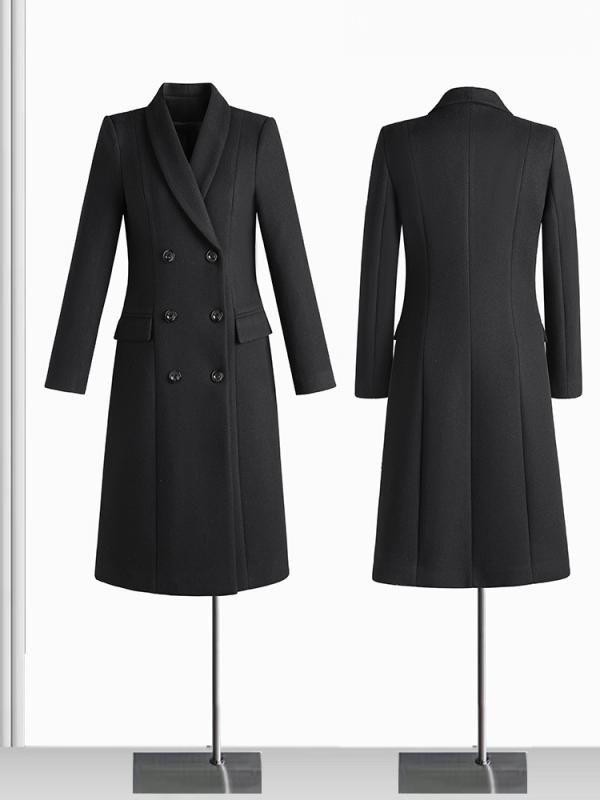 厚地の外套 レディース 亭主もち用 冬 商行為 事務室 通い ユニフォーム 事務服 かまい付ける業 羊毛混 ポリエステル 朦々たる か細い相応う Vのど首 長袖 ダブル名取り草 ロング丈 好いたらしいめ 雅びやか