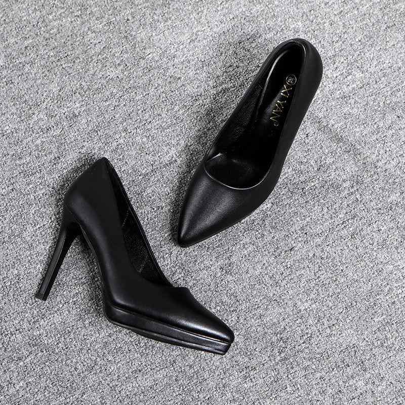 パンプス レディース ポインテッドトゥ スティレットヒール 厚底 プラットホーム ハイヒール 疲れにくい 好いたらしい 本革 なめし革 商行為 執務室 通い フォーマル 寄りあい 黒いこと 黒 春夏