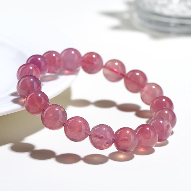 ブレスレット レディース メンズ 水晶 7A級 石 ピンク パープル ラッキーアイテム 丸玉 カット 9mm 10mm 11mm 13mm|MIRAIYUKI