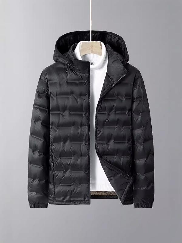 羽?服 成人男性用 馬鹿でかい大きさ 防寒 アウター 軽さ ボンネット付き添い人 黒 カーキ 緑 ゆったり 70% 秋冬 ナイロン