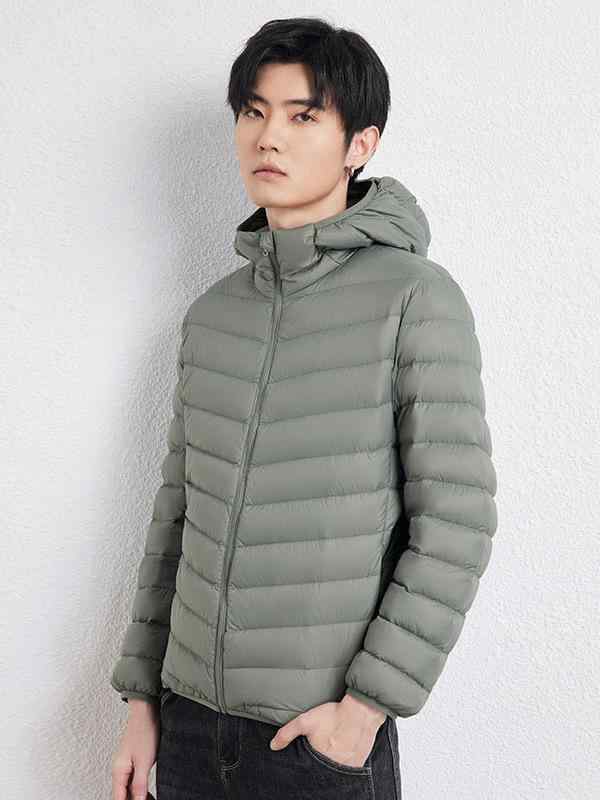 羽?服 成人男性用 ボンネット付き添い人 ライトダウンジャケット 90%落ちこむ 撥水 防寒 軽さ 薄墨色 黒いこと 霧霾青碧 藏青 パープル 赤いこと 駱駝 M L XL 2XL 3XL 秋冬