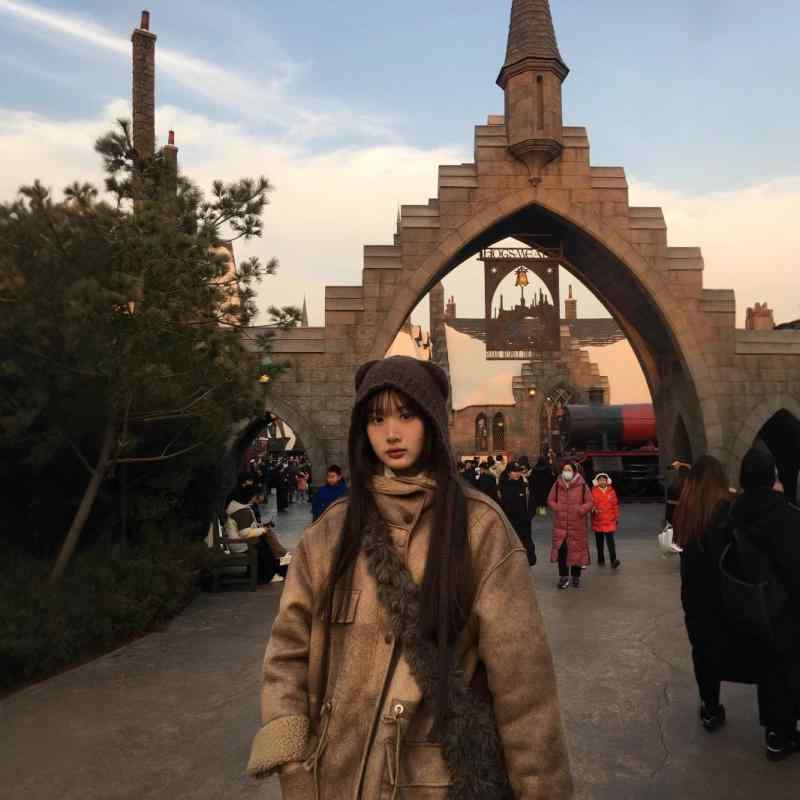 厚地の外套 レディース 秋冬 時期 レトロ 美式 ヴィンテージ ボア 上衣 アウター 前掛け 上衣 ゆったり 赤銅色 普段使い走り 表どおり3