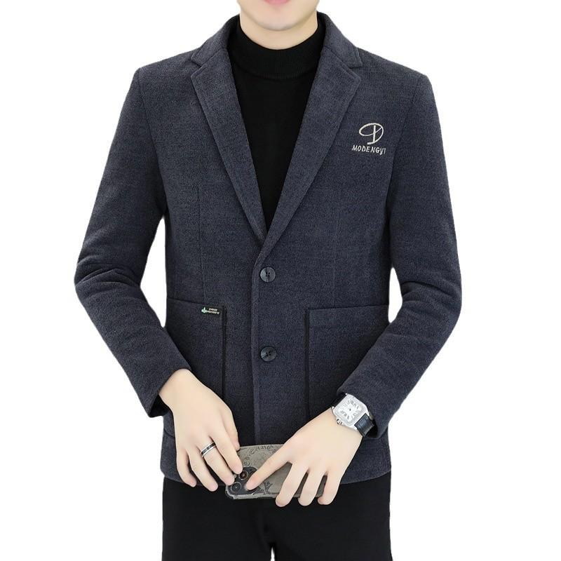 背広 成人男性用 秋冬 朦朦たる 裏起毛 商行為 心地好い テーラードジャケット トップス ポリエステル 無地 か細い相応う 靉靆たる薄墨色 黒いこと 珈琲色
