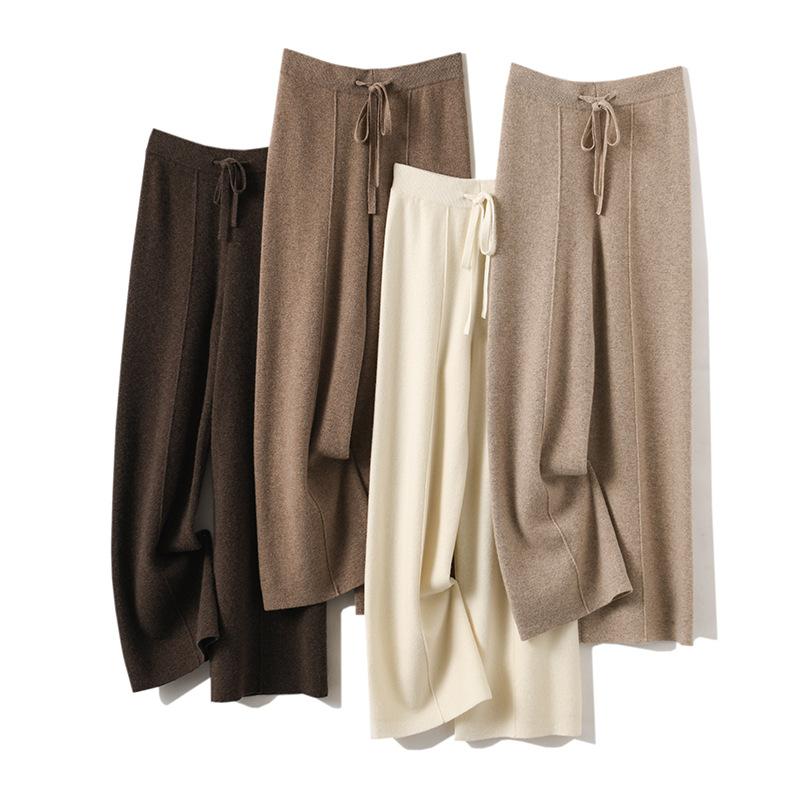 ズボン下 レディース 羊毛 ワイドレッグパンツ 秋冬 朦々たる ご機嫌酉の方角 センターシーム ゆったり 伸び伸びする 通い 事務室 心地よい 紫 駝色 黒 白 モカ
