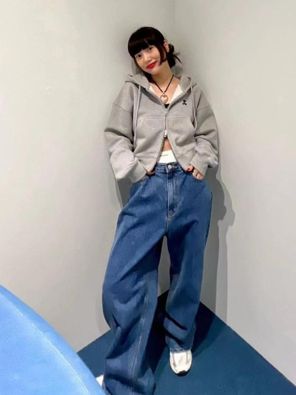 パーカー レディース お上さん用 ジップアップ フーディ 汗水 トップス 綿 麻混紡 ゆったり 伸び伸びする 心地好い 表現スタイル 日韓