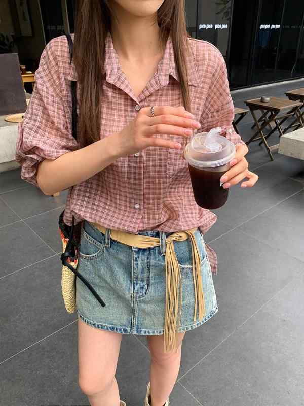 プルオーバー レディース 韓国 レトロ 長袖 透かし彫り柄 襟付き添い人 トップス ポリエステル 人? ゆったり さくら色系