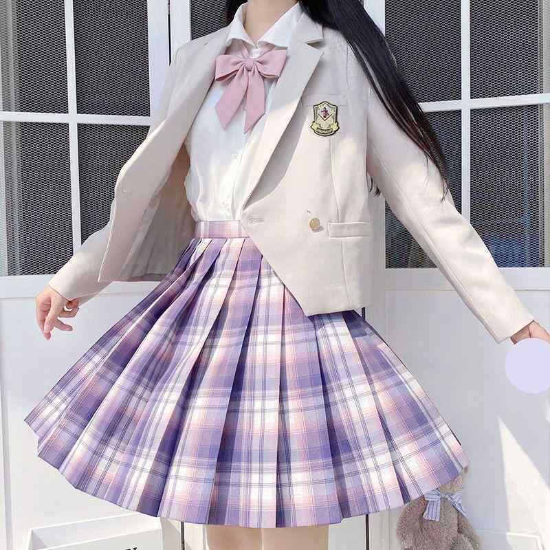 ユニフォーム書き割り 初等学校 お嬢さん フォーマル 背広 スコート トップ 長袖 歳月冬 ちびっ子 大学生 学院 黒 紺 薄墨色 ベージュ 綿 混紡