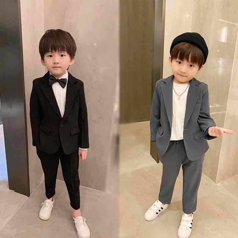 キッズ フォーマル 背広 長袖ティーシャツ セットアップ 日月 小わっぱ服 お坊っちゃん 韓国 今めかしい 3点書き割り 告げ知らせる会 御芽出度 卒園式 はいり込む式 薄墨色 黒いこと