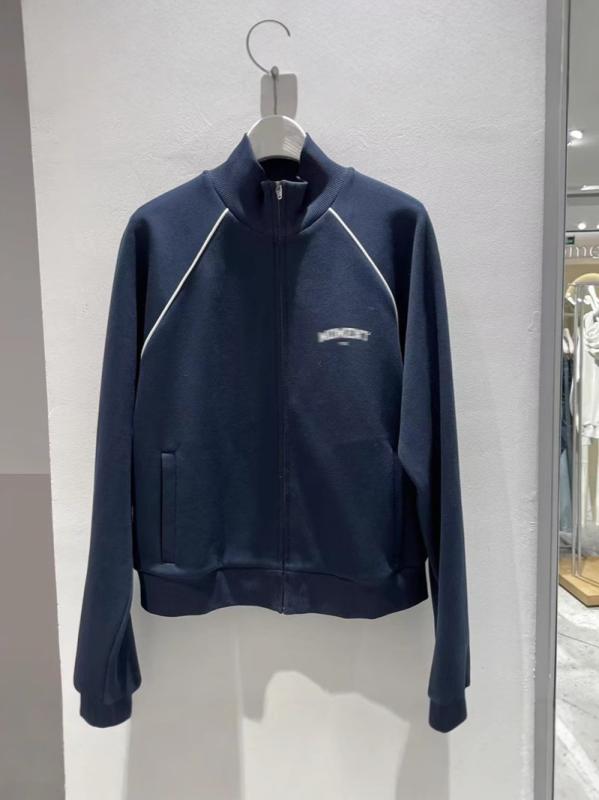 汗水 レディース 春物 心地よい 立襟 ジップアップ トップス 深藍色 カットソー 亭主もち服 長袖 普段使い走り お座敷御召しもの 綿