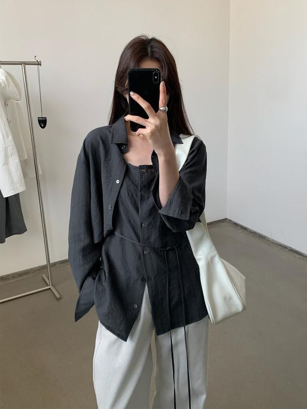 プルオーバー レディース 花の冠yd 2点書き割り 長袖 トップス ビスコース人絹 無地 ルーズフィット 心地よい 好いたらしいめ 事務室 会う約束 春3